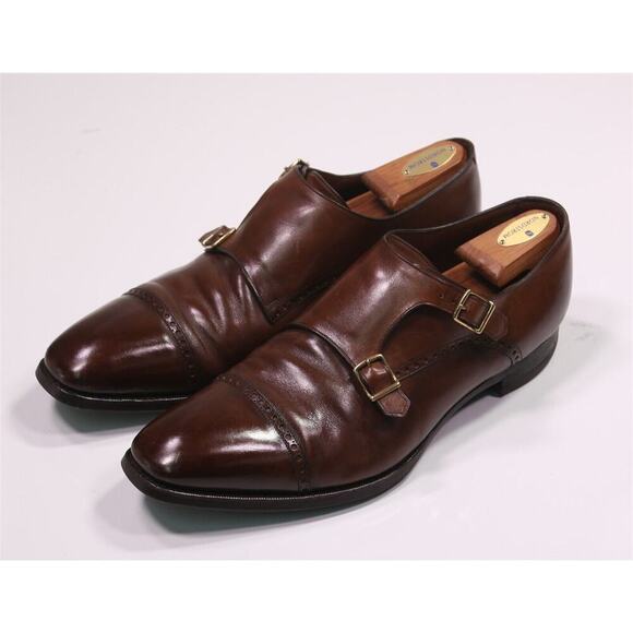 Gaziano & Girling Mayfair Dark Brown Captoe Double Monk Shoes UK 12.5 E - US 13 - Picture 2 of 11